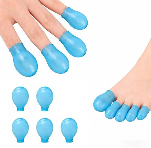 5PCS Waterproof Toe Covers & Silicone Finger Sleeve Set, Reusable Finger Protectors and Toe Cover for Shower, Swimming, Nail Care, and Fingers Tips Protection (2 Large 3 Small) in Saudi Arabia