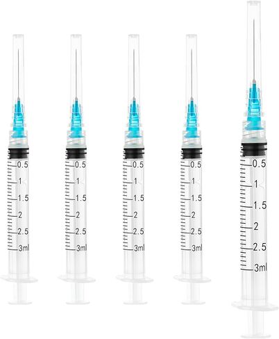 20 حزمة من المحاقن 3 مل بإبرة 23Ga 1 بوصة، حقنة قفل Luer 3cc للاستعمال مرة واحدة للمختبرات العلمية، مغلفة بشكل فردي، صندوق مكون من 20 قطعة in Kuwait