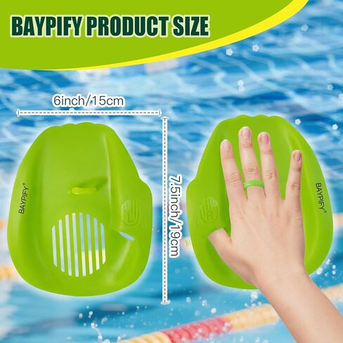 مجاديف السباحة للسباحة في اللفة - مجاديف تدريب احترافية على السباحة على سطح كبير للبالغين، بناء القوة والتقنية، تصميم فتحات الأصابع للأسلوب الحر وجميع الضربات in Saudi Arabia