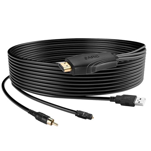 192 كيلو هرتز HDMI EARC/ARC إلى RCA Audio Converter للتلفزيون إلى Soundbar ، PLUCT & PLAY 3.7ft/1.15m EARC إلى RCA L/R Cable Audio Adeio Adapter Flitter for Sound System Home Theater [PCM فقط] in Kuwait