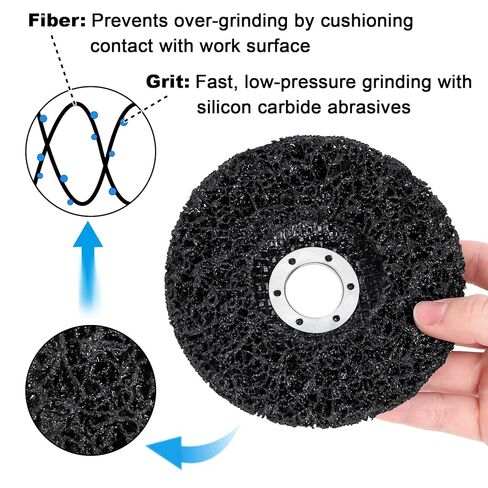 Elsjoy 10 Pack 4-1/2" x 7/8" Strip Discs for Angle Grinder, Black Rust Remover Wheels, Paint Stripping Disc for Rust, Welds, Oxidation in Saudi Arabia