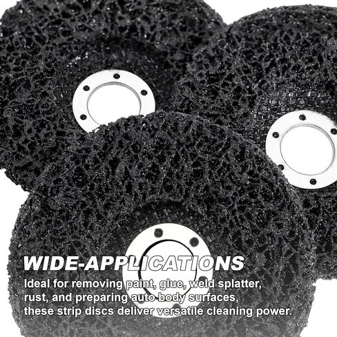Elsjoy 10 Pack 4-1/2" x 7/8" Strip Discs for Angle Grinder, Black Rust Remover Wheels, Paint Stripping Disc for Rust, Welds, Oxidation in Saudi Arabia