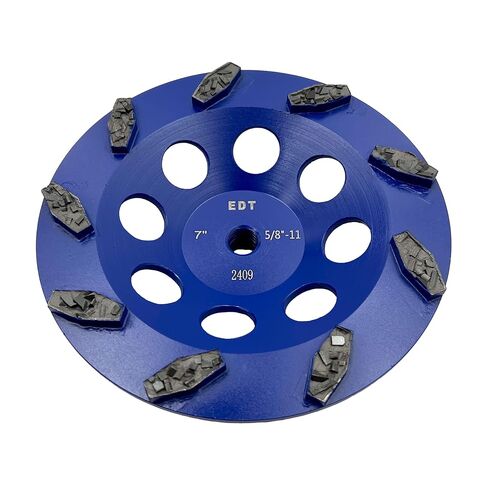 7" PCD Grinding Wheel for Epoxy, Glue, Mastic and Paint, 9 Crushed Chip PCD Segments, 5/8"-11 Threaded Arbor in Saudi Arabia