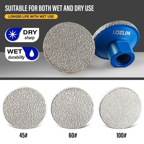 3 عبوات من رؤوس الطحن النحاسية مقاس 2 بوصة 5/8-11 خيط - أحجار تلميع كاشطة مسطحة للرخام/الكوارتز/الجرانيت/الحصى، أدوات طحن سطحية عالية الكفاءة in Kuwait