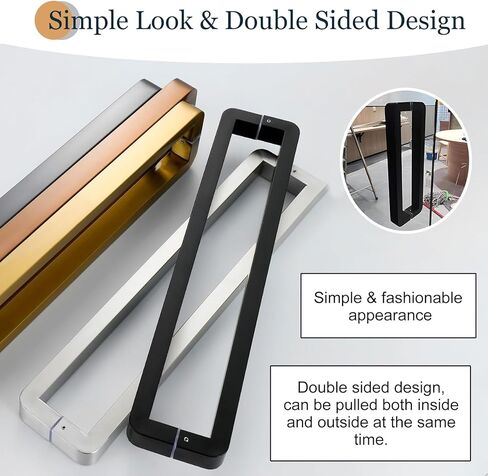 Double-Sided Sliding Door Handle for Wood & Glass, Metal Push-Pull Door Handle for Home, Office & Store Use, Commercial Grade Pull Handle (Silver, 182.5cm/71.9") in Saudi Arabia
