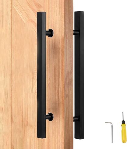 Heavy Duty Double Sided Front Door Handle, 120cm Black H Shape Pull Push Barn Door Handle, Ideal for Shower & Commercial Use, Durable Design for Easy Grip in Saudi Arabia
