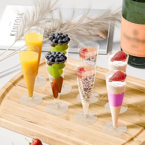 Plastic Champagne Flutes Disposable Wine Glasses - 40 Pack 4.5Oz Clear Mimosa Cocktail Cups Bulk for Wedding Women's Day Party Supplies Engagement Decor, Copas De Plastico Para Brindis in Saudi Arabia