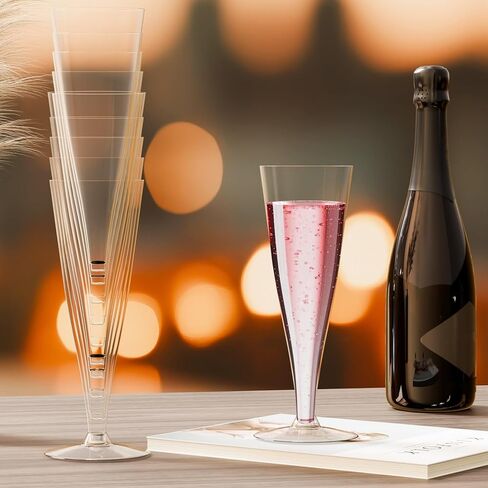 Plastic Champagne Flutes Disposable Wine Glasses - 40 Pack 4.5Oz Clear Mimosa Cocktail Cups Bulk for Wedding Women's Day Party Supplies Engagement Decor, Copas De Plastico Para Brindis in Saudi Arabia