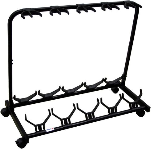 American Sound Connection 5 Guitar Rolling Cart Stand Pro Audio Stage, Studio or Display Rubber Divider Electric or Acoustic Guitar Holder in Saudi Arabia