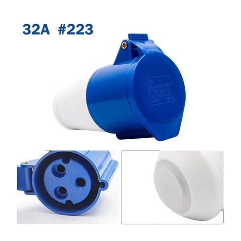 IP44 Industrial Socket 3 PIN Waterproof Connector 16A 32A Male Female Electric Plug 240V Wall Mount 1pcs(32A 223) in Saudi Arabia