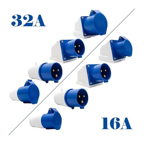 IP44 Industrial Socket 3 PIN Waterproof Connector 16A 32A Male Female Electric Plug 240V Wall Mount 1pcs(32A 223) in Saudi Arabia