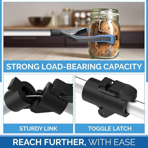 Grabber Reacher Aid كرسي متحرك ، FitPlus Premium Grabber Tool Accesery 34 بوصة ، ومتطرف قوي للمغناطيس للمسنين ، وخفيفة الوزن طويلة في متناول اليد للقمامة (البرتقالي الأزرق ، 32 بوصة 2 حزمة) in Kuwait