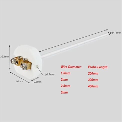 K Type WRN-010 Temperature Sensor Ceramic Probe 200mm 300mm 400mm Thermocouple 1300℃ 1Pcs(Probe 1.5x200mm) in Saudi Arabia