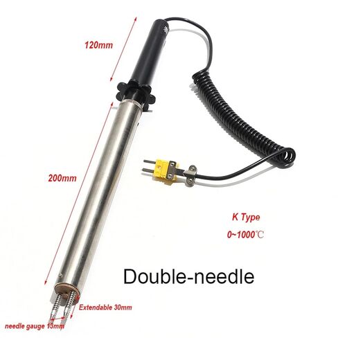 Four-Wheel Moving Surface Probe Thermocouple Hand-held K-Type PT100 Reticulation NR-81533B NR-81538 1Pcs(K Double-Needle) in Saudi Arabia