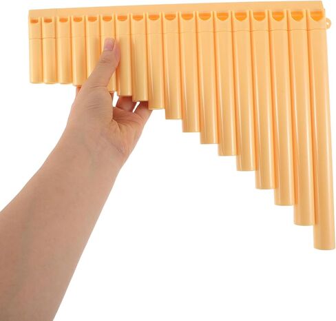 Healifty Chinese 16-tube Yellow Pan Flute for Beginners – Handmade Student Panpipe for School Music Classes and Folk Performance Instrument in Saudi Arabia