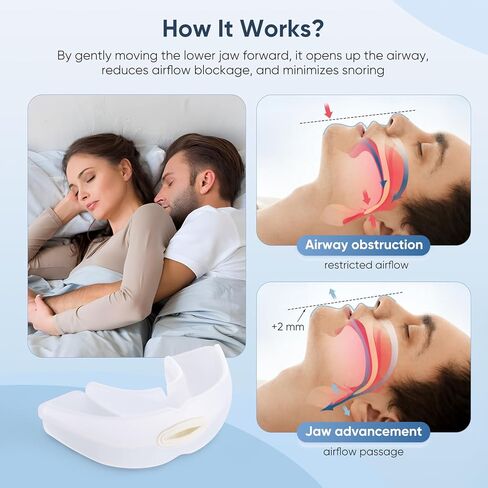 Anti-Snoring Device, Reusable Snore Stopper Anti Snoring Mouthpiece, Snoring Solution Mouthpiece Stop Snoring for Men and Women in Saudi Arabia