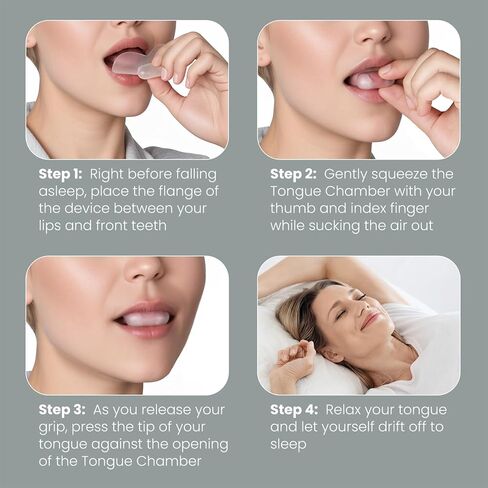 قطعة الفم لجهاز تثبيت اللسان - قابلة لإعادة الاستخدام، خالية من مادة BPA، ومحلول مضاد للشخير ومثبت مريح للسان لوقف الشخير من أجل نوم أفضل، يناسب الرجال والنساء - دوكس in Kuwait
