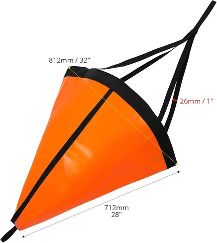 QWORK 2 Pack Sea Anchor Drift Sock, 32 Inch Boat Drift Anchor Drogue with Reinforced Webbing, 250D Nylon & PVC, for Kayak Pontoon Inflatable Sailboats Trolling Fishing in Saudi Arabia