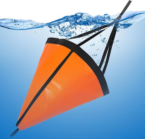 QWORK 2 Pack Sea Anchor Drift Sock, 32 Inch Boat Drift Anchor Drogue with Reinforced Webbing, 250D Nylon & PVC, for Kayak Pontoon Inflatable Sailboats Trolling Fishing in Saudi Arabia