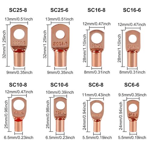 60PCS Copper Wire Lugs AWG 4 6 8 10 12 with Heat Shrink Set, Battery Cable Ends Ring Terminals Connectors Tubing Assortment Kit in Saudi Arabia