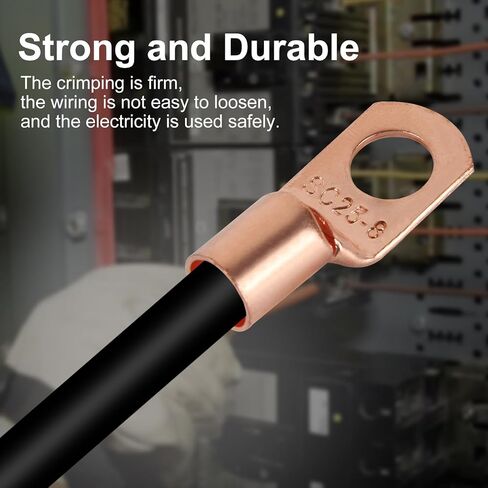 60PCS Copper Wire Lugs AWG 4 6 8 10 12 with Heat Shrink Set, Battery Cable Ends Ring Terminals Connectors Tubing Assortment Kit in Saudi Arabia