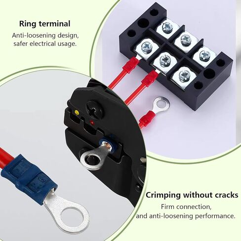 50 قطعة 5/16 بوصة (M8) أطراف حلقية معزولة باللون الأحمر 22-16 AWG أطراف حلقية من النحاس الأحمر المعلب PVC موصل سلك العيينة المعزولة موصل تجعيد كهربائي لشاحنة القارب وسيارة ستيريو in Kuwait