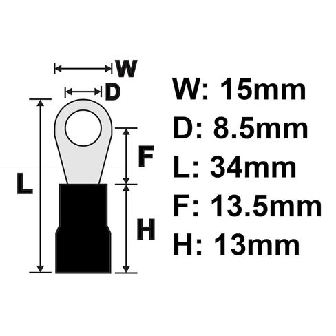PAPUGA 25PCS 14-12 AWG (35 mm2) 5/16" Ring Terminal Insulated Crimp Connector 37A 600V CE Industrial Terminal High Current Connector, Solar & Inverter in Saudi Arabia
