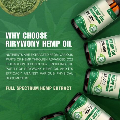 (3-Pack) High Potency Hemp Oil - 25,000 Maximum Strength - Natural Hemp Oil - C02 Extraction,Organic, Vegan, Non-GMO in Kuwait