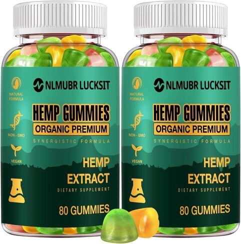 حلوى القنب للنوم والألم والقلق - مستخلص زيت القنب العضوي عالي الفعالية، نباتي، حلوى صمغية صالحة للأكل ذات قوة إضافية للبالغين (عبوتان) in Kuwait