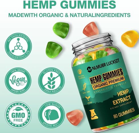 حلوى القنب للنوم والألم والقلق - مستخلص زيت القنب العضوي عالي الفعالية، نباتي، حلوى صمغية صالحة للأكل ذات قوة إضافية للبالغين (عبوتان) in Kuwait