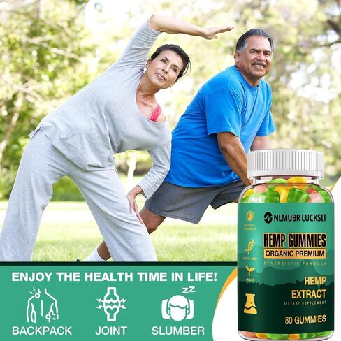 حلوى القنب للنوم والألم والقلق - مستخلص زيت القنب العضوي عالي الفعالية، نباتي، حلوى صمغية صالحة للأكل ذات قوة إضافية للبالغين (عبوتان) in Kuwait