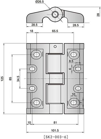 SK2-003-6 Adjustable Butt Hinge Position Control Exposed Hinge 1Pcs in Saudi Arabia