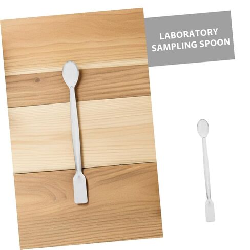 10 قطع من ملاعق المختبر المصنوعة من الفولاذ المقاوم للصدأ ومجارف عينات صغيرة مزدوجة الأطراف لقياس المسحوق الدقيق وخلط ملاعق الدواء للاستخدام الصيدلي والمختبر العلمي in Kuwait