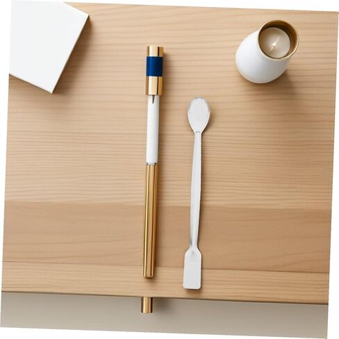 10 قطع من ملاعق المختبر المصنوعة من الفولاذ المقاوم للصدأ ومجارف عينات صغيرة مزدوجة الأطراف لقياس المسحوق الدقيق وخلط ملاعق الدواء للاستخدام الصيدلي والمختبر العلمي in Kuwait