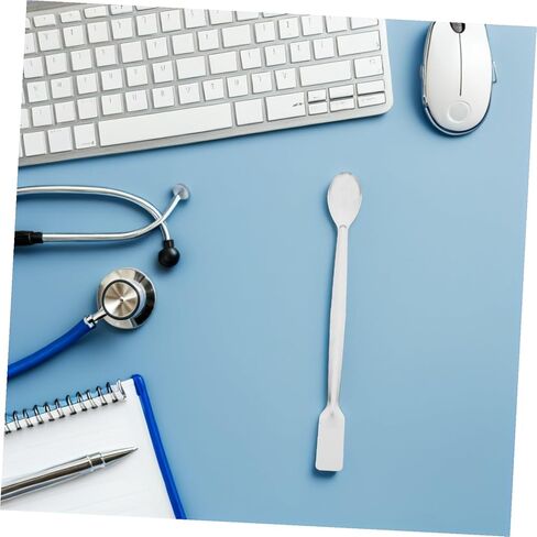 10 قطع من ملاعق المختبر المصنوعة من الفولاذ المقاوم للصدأ ومجارف عينات صغيرة مزدوجة الأطراف لقياس المسحوق الدقيق وخلط ملاعق الدواء للاستخدام الصيدلي والمختبر العلمي in Kuwait