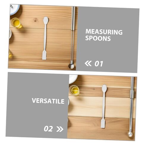 10 قطع من ملاعق المختبر المصنوعة من الفولاذ المقاوم للصدأ ومجارف عينات صغيرة مزدوجة الأطراف لقياس المسحوق الدقيق وخلط ملاعق الدواء للاستخدام الصيدلي والمختبر العلمي in Kuwait