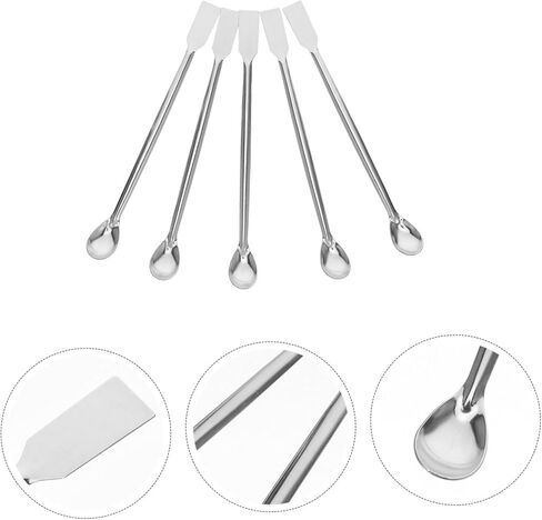 12pcs Stainless Steel Lab Mixing Spoons Square Head Thickened Sampling Tools for Reagent Handling Measuring Stirring Ergonomic Portable Laboratory Use in Saudi Arabia