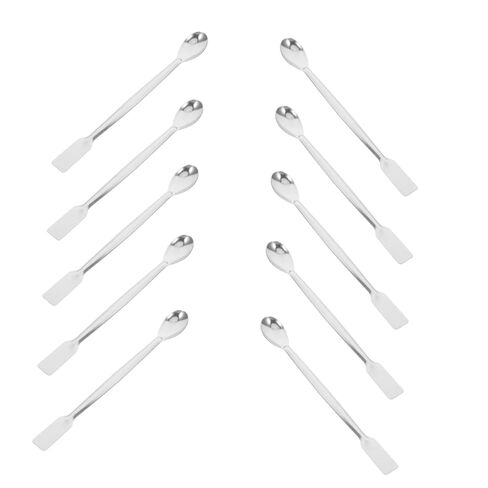 Alipis 10pcs Small Stainless Steel Scoops Double Ended Sampling Spoon Lab Testing Spatula for Powders Medicine Reagents Ergonomic Laboratory Tool in Saudi Arabia