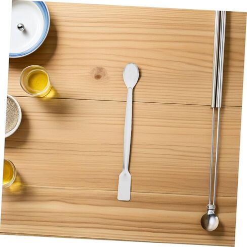 Alipis 10pcs Small Stainless Steel Scoops Double Ended Sampling Spoon Lab Testing Spatula for Powders Medicine Reagents Ergonomic Laboratory Tool in Saudi Arabia