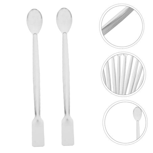 Alipis 10pcs Small Stainless Steel Scoops Double Ended Sampling Spoon Lab Testing Spatula for Powders Medicine Reagents Ergonomic Laboratory Tool in Saudi Arabia
