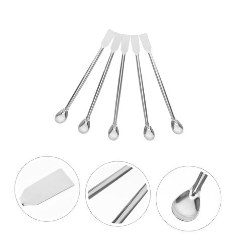 jojofuny 12pcs Stainless Steel Lab Mixing Spatulas Square Head Sampling Spoons Corrosion-Resistant Tools for Laboratory Classroom Kitchen and DIY Use in Saudi Arabia