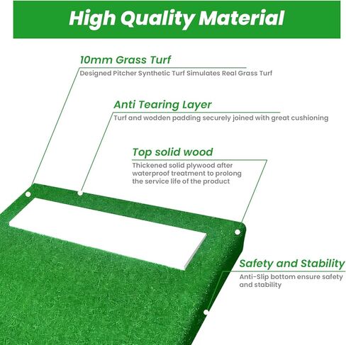 تل النبيذ ، أباريق قابلة للطي تل 34 '× 30' × 4 'مع المطاط الملعب ، والعشب المضاد للفرقة والمقابض الحمل ، وأباريق خشبية محمولة لتدريب الكرة اللينة البيسبول in Kuwait