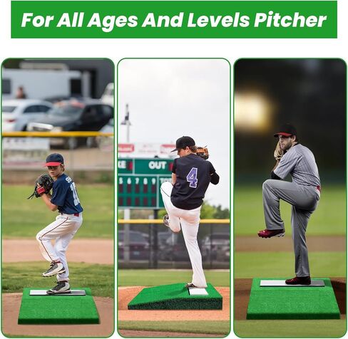 تل النبيذ ، أباريق قابلة للطي تل 34 '× 30' × 4 'مع المطاط الملعب ، والعشب المضاد للفرقة والمقابض الحمل ، وأباريق خشبية محمولة لتدريب الكرة اللينة البيسبول in Kuwait