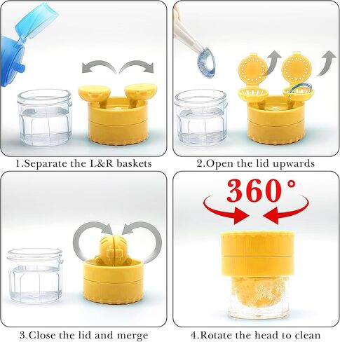 2 Pack Contact Lens Case with Manual Cleaner, Portable Travel Contact Cases Kit with Mirror for Daily & Outdoor Use, Includes Solution Bottle Tweezers Cleaning Tool (Yellow & Green) in Kuwait