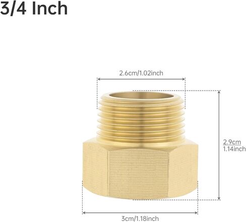 Check Valve, 3/4'' Brass Check Valve with G Male to NPT Female Pipe Fitting, 3/4" Female x 1" 25mm Barb Hose Fittings, 3 Pcs Brass Plumbing Fitting Set for Plumbing, Irrigation Well Pump in Kuwait