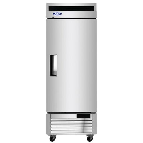 Atosa MBF8505GR 27″ Reach-in Refrigerator for Restaurant Hotel Deli Cafeteria Steak House | Bottom Mount Compressor, 19.1 Cu. Ft. | 1 Solid Swing Door, 3 Epoxy Coated Shelves | Stainless Steel, 115v in Saudi Arabia