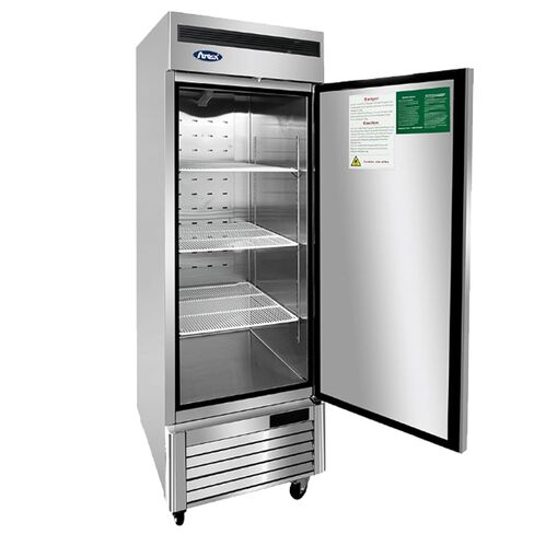 Atosa MBF8505GR 27″ Reach-in Refrigerator for Restaurant Hotel Deli Cafeteria Steak House | Bottom Mount Compressor, 19.1 Cu. Ft. | 1 Solid Swing Door, 3 Epoxy Coated Shelves | Stainless Steel, 115v in Saudi Arabia