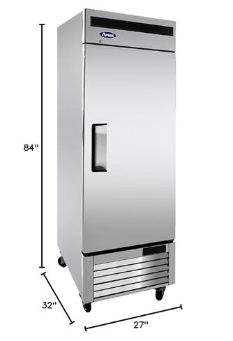 Atosa MBF8505GR 27″ Reach-in Refrigerator for Restaurant Hotel Deli Cafeteria Steak House | Bottom Mount Compressor, 19.1 Cu. Ft. | 1 Solid Swing Door, 3 Epoxy Coated Shelves | Stainless Steel, 115v in Saudi Arabia