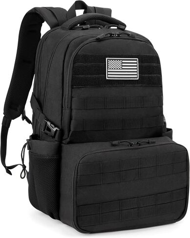 Jueachy Tactical Backpack with Lunch Box for Men: Laptop Compartment Bookbag with lunchbox for Work School for Women Mens in Kuwait