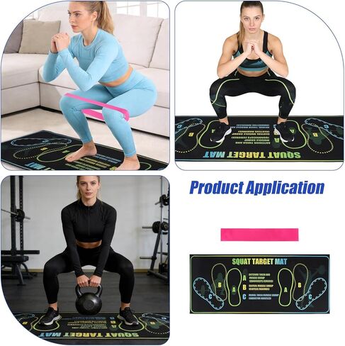 Squat Mat with Foot Position, 80x34cm/31.5x13.38in Large Yoga Workout Non-Slip Exercise Pad for Squat with Resistance Band Training Accessories for Home Gym Fitness Improves Muscle Activation & Safety in Saudi Arabia